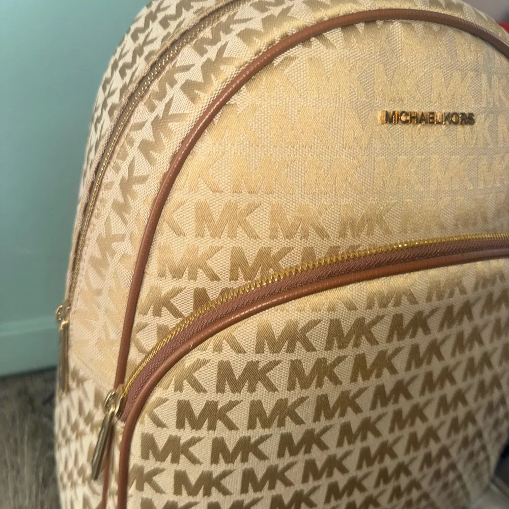 Michael Kors Tan Monogram Backpack - Picture 2 of 8